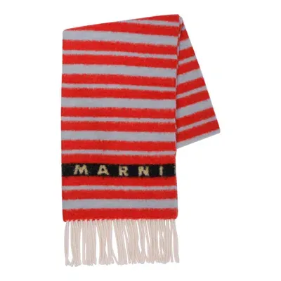 Marni Striped Fringed Scarf In Multi