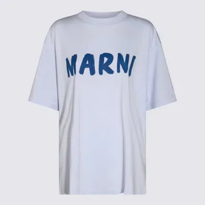 Marni T-shirt E Polo Illusion Blue In White