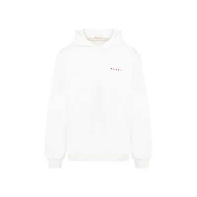 Marni White Cotton Hoodie