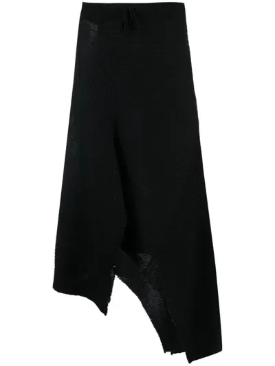 Marques' Almeida Asymmetric Wool Skirt In Schwarz