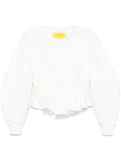 Marques' Almeida Frill Sweatshirt In White