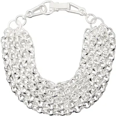 Martine Ali Silver Rolo Stack Collar Necklace In Heirloom Silver