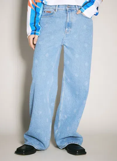 Martine Rose Extended Wide-leg Jeans In Blue