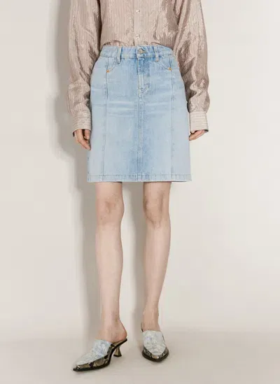 Martine Rose Narrow Front Mini Skirt In Blue