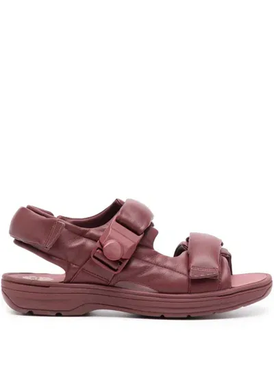 Martine Rose Padded-design Leather Sandals In Red