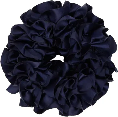 Maryam Nassir Zadeh Navy Carnation Scrunchie In Blue