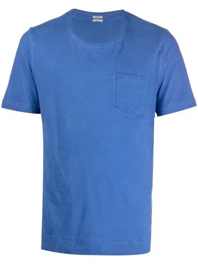 Massimo Alba Pocket Cotton T-shirt In Blue