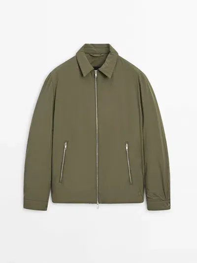 Massimo Dutti Jacke Mit Taschendetail Und Reissverschluss In Green