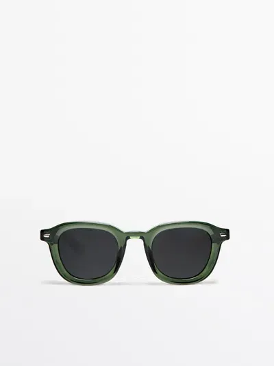 Massimo Dutti Ovale Sonnenbrille In Green