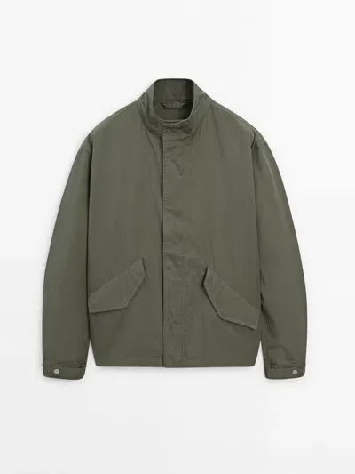 Massimo Dutti Parka Kurz Baumwollmischgewebe In Green