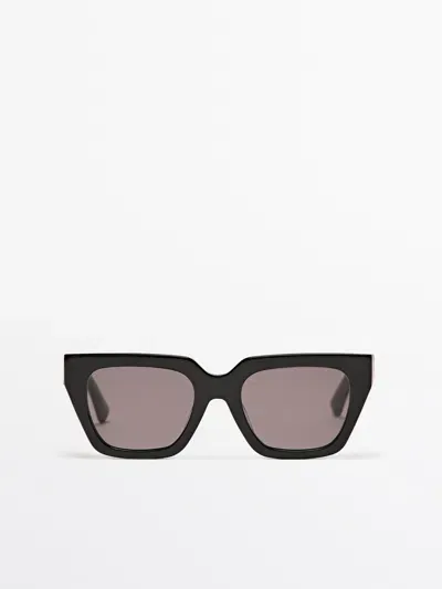 Massimo Dutti Quadratische Sonnenbrille In Black