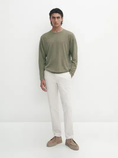 Massimo Dutti Twillhose Slim-fit In Green