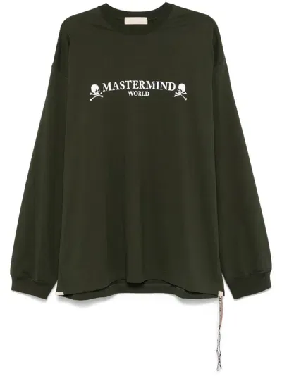 Mastermind Japan Logo-print Long-sleeve T-shirt In Green