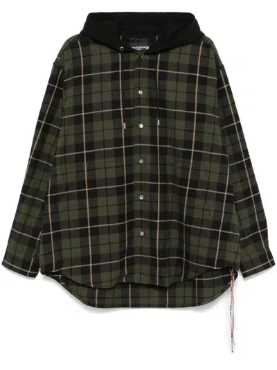 Mastermind Japan Plaid-check Hooded Jacket In Green