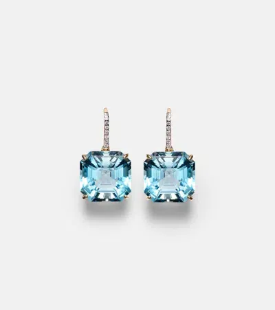 Mateo 14kt Gold Earrings With Topaz And Diamonds