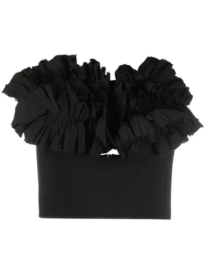 Maticevski Ruffled Strapless Top In Black