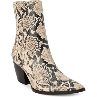 Matisse Caty Western Pointed Toe Bootie In Neutral Snake/black