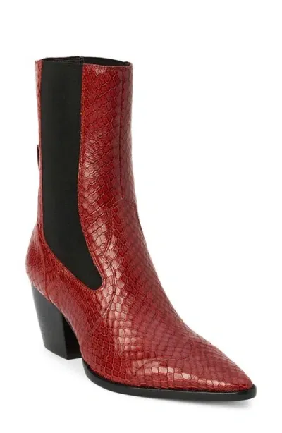 Matisse Keith Lizard Embossed Chelsea Boot In Red Snake