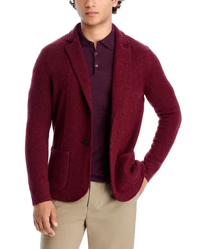 Maurizio Baldassari Winter Wool, Cotton & Nylon Mouline Sweater Jacket In Red Wine