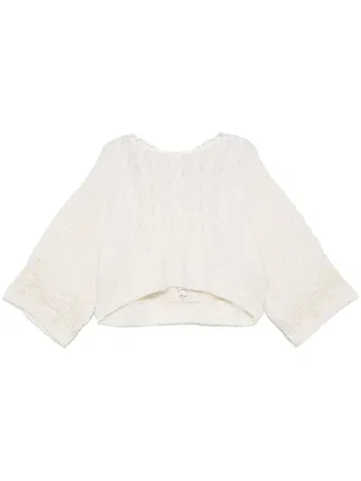 Maurizio Mykonos Corded Lace-appliqué Sweater In Neutrals