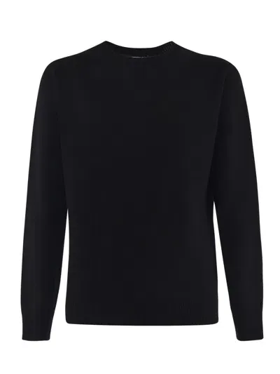 Mauro Grifoni Crew-neck Sweater In Virgin Wool In Black