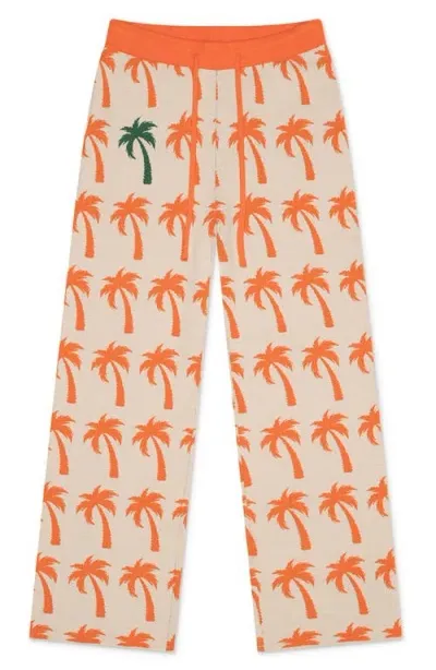 Mavrans Palms Drawstring Sweater Pants In Orange