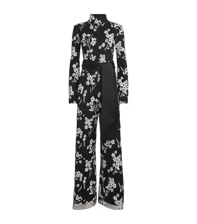 Max & Co Floral Jumpsuit In Black