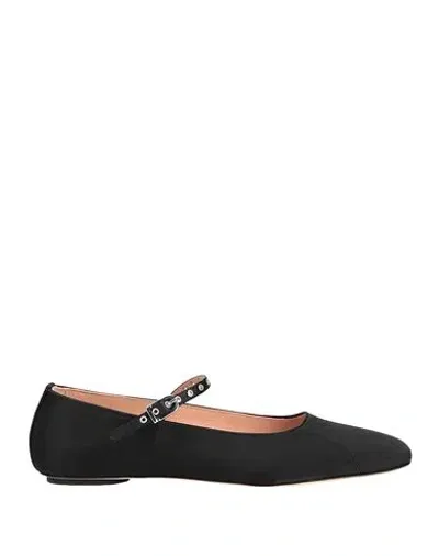 Max & Co Satin Ballet Flats In Black