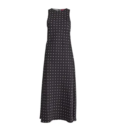 Max & Co Polka-dot Midi Dress In Black