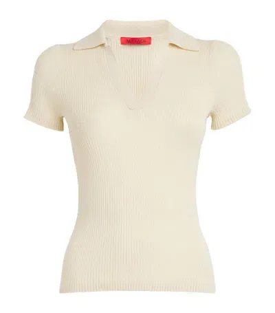 Max & Co Ribbed Polo Top In Multi