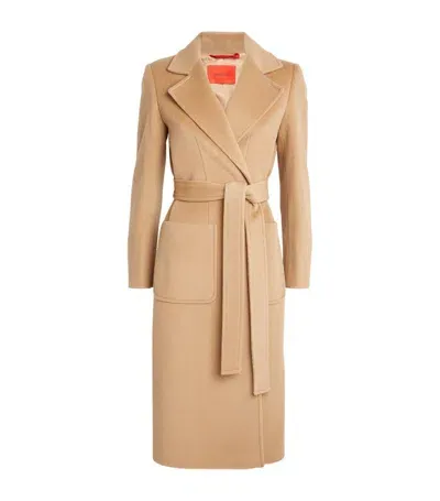 Max & Co Virgin Wool Runway Coat In Camel