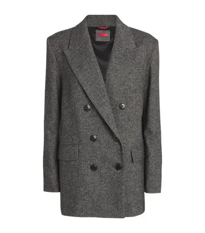 Max & Co Wool-blend Double-breasted Blazer In Black