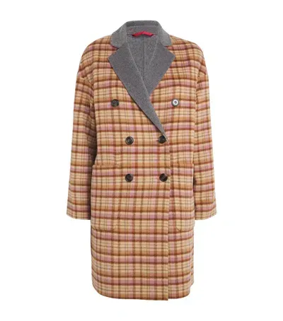 Max & Co Wool-blend Reversible Coat In Beige