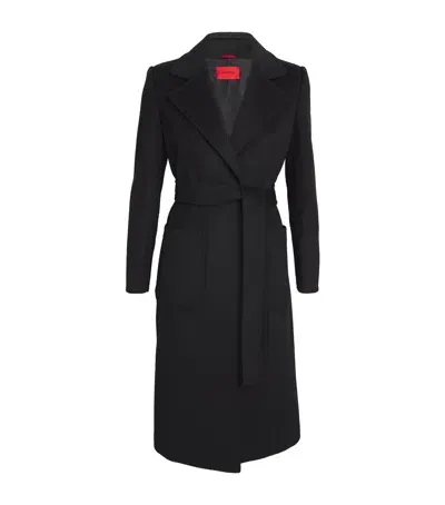 Max & Co Wool Longrun Coat In Black