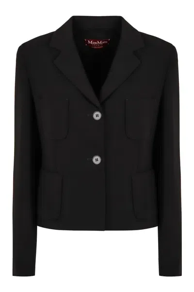 Max Mara Alpino Single-breasted Two-button Jacket In Black