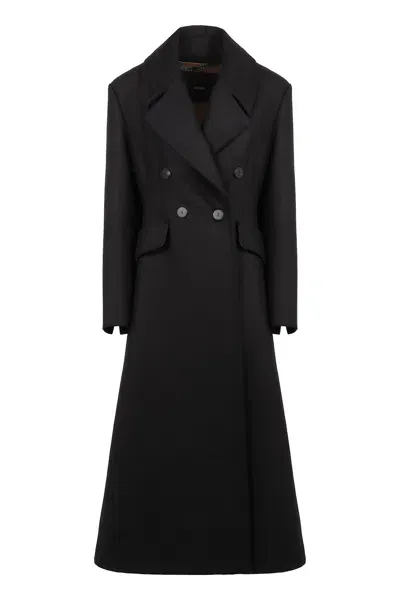 Max Mara Bouquet Wool And Cashmere Coat In Black