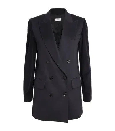 Max Mara Camel Wool Blazer In Blue