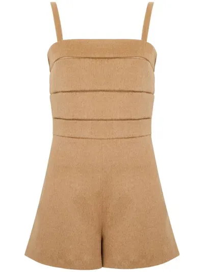 Max Mara Camel Brown Camel Matassa Jumpsuit In Beige