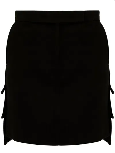 Max Mara Caro Short Skirt In Camel Wool In Black