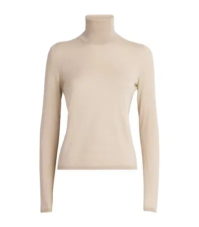 Max Mara Cashmere Rollneck Sweater In White