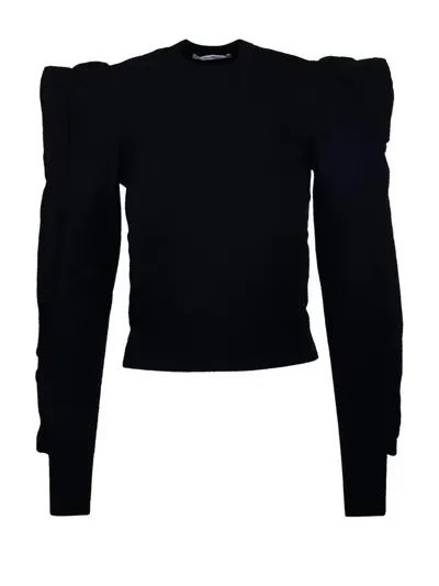 Max Mara Crewneck Knitted Top In Black