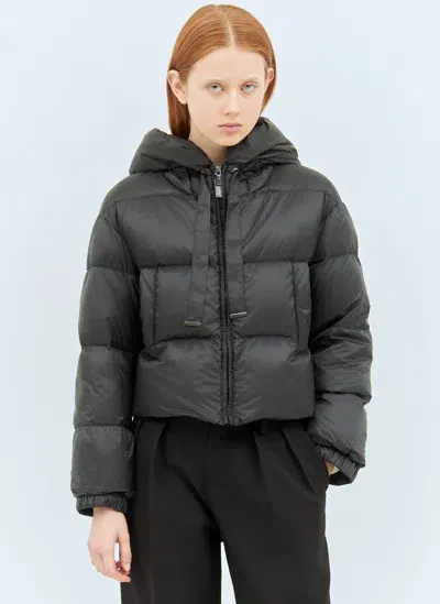 Max Mara Cropped Water-repellent Down Jacket In Black