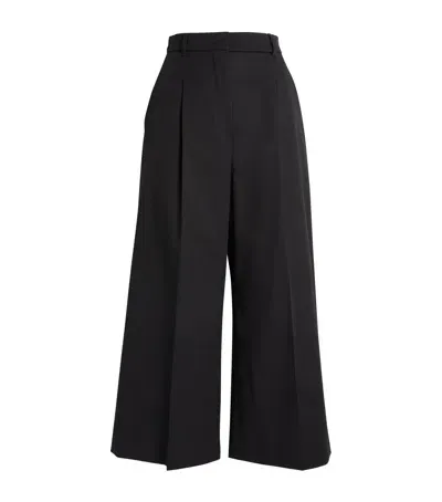 Max Mara Cropped Wide-leg Trousers In Black