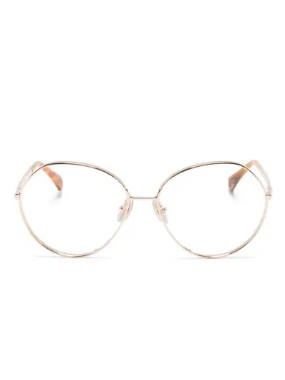 Max Mara Eyewear 5139 Geometric-frame Glasses In Gold