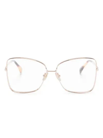 Max Mara Eyewear Oversize-frame Glasses In Gold