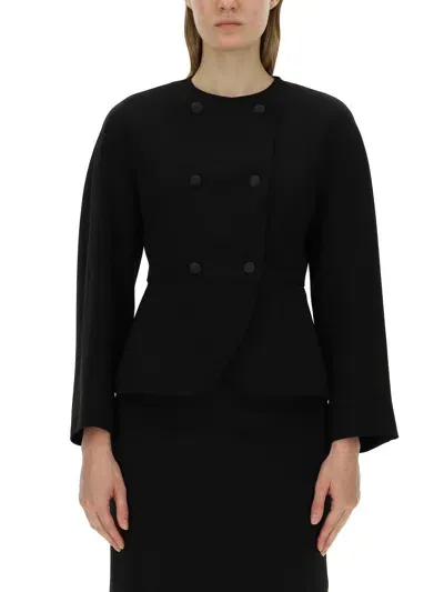 Max Mara Doublebreasted Longsleeved Jacket In Black