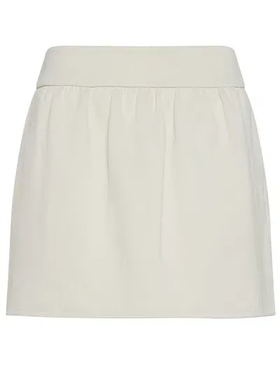 Max Mara Womens Ivory Nettuno Side-pocket Woven Mini Skirt In Bianco