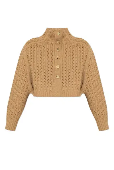 Max Mara Hodeida Cropped Sweater In Cream