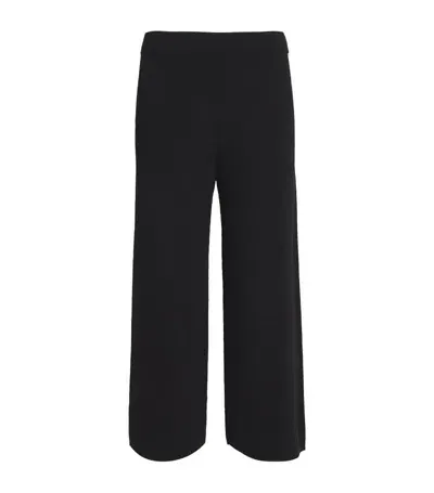 Max Mara Knitted Cropped Wide-leg Trousers In Black