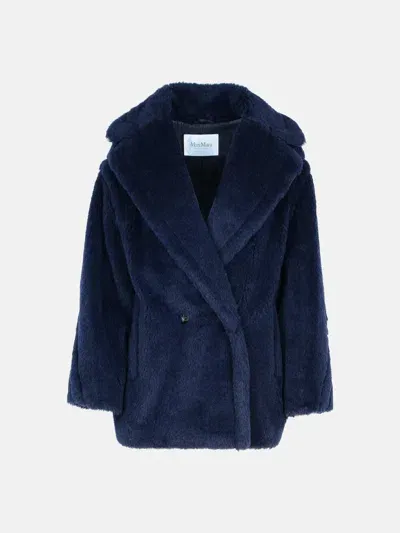 Max Mara 'olga' Blue Alpaca Blend Coat